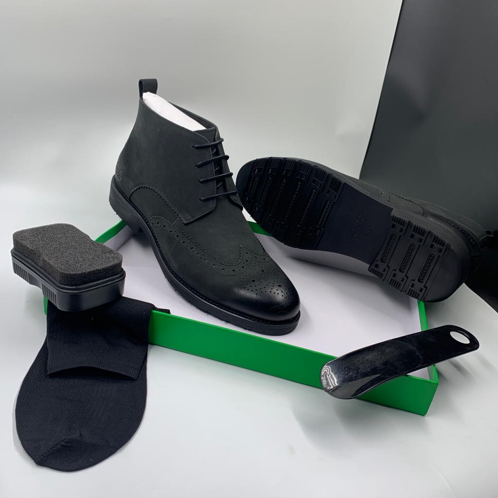 Men's Nubuck Ankle Lace-Up Boots